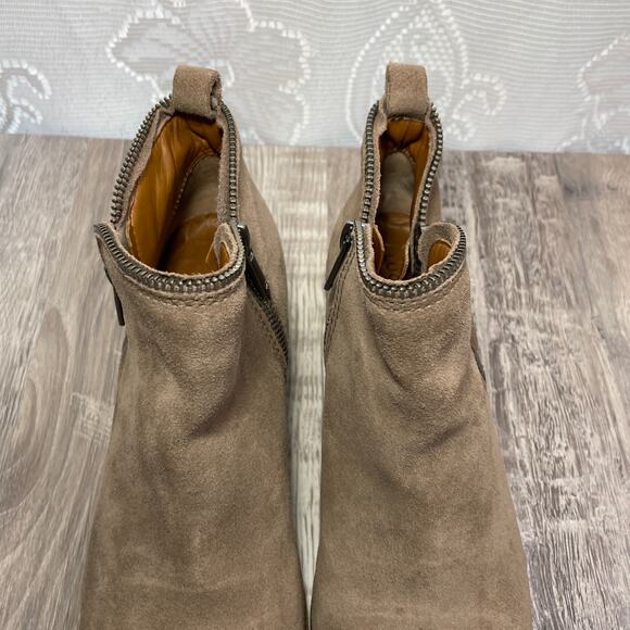 Lucky Brand Bootie Suede 8.5 M Bartalino Boots 8 1/2 Brindle Taupe Brown Gray - Picture 16 of 16